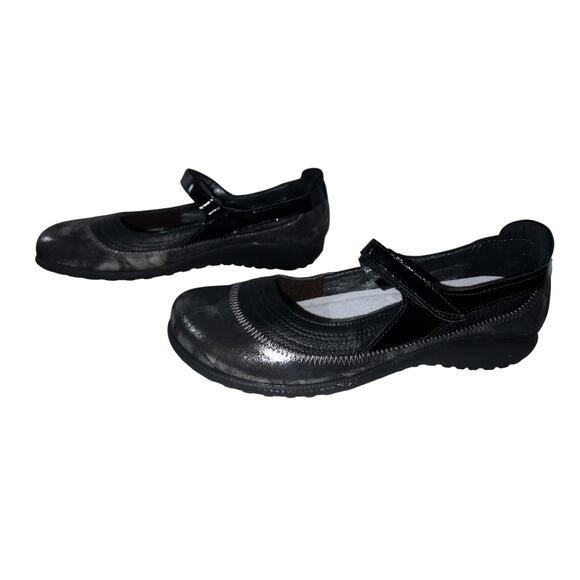 NAOT Shoes MISMATCH Size 9/40 10/41 Metallic Gray Leather KIREI Mary Janes Flats - Picture 5 of 9